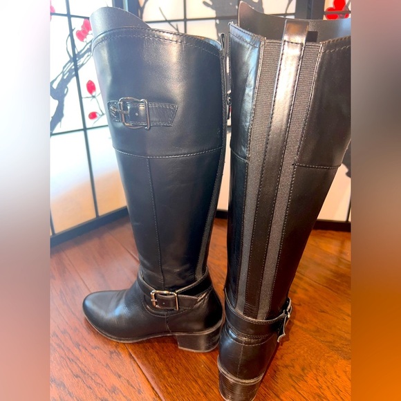 Bandolino Womens Wide Calf 7 1/2 Tall Black With Comfort Plus Size Boots - Picture 3 of 16